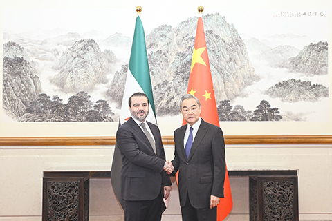 ◎ 十一月十七日,中共中央政治局委員、外交部長王毅在北京同敘利亞過渡政府外長希巴尼舉行會談。(新華社記者 金良快 攝)