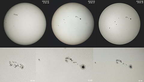 ◎太陽巨型黑子。