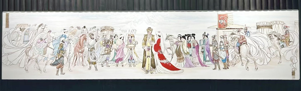傅長敏的作品《絲路情緣》。(吳思瑜 攝)