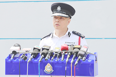 ◎ 九月十二日,香港警察學院舉行結業會操。活動結束後,警務處處長周一鳴會見傳媒。(香港中通社記者 鄧梓傑 攝)